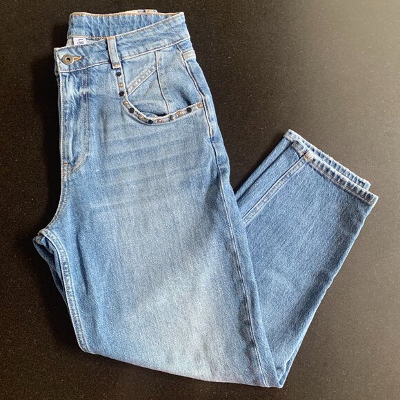 Liu Jo medium blue studded size 28 ladies denim jeans - Picture 1 of 4